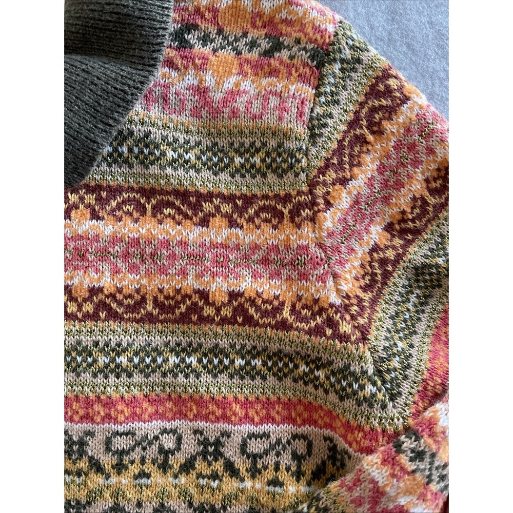 Alfred Dunner Women Knit Sweater Petite Multicolor Zip Up Granny - Picture 4 of 13